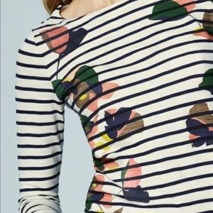 Boden striped and flower long sleeve tee